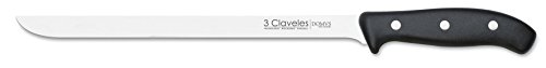 3 Claveles - Cuchillo Jamonero, Pulido Mate, Acero Inoxidable, línea DOMVS, 25cm - 10