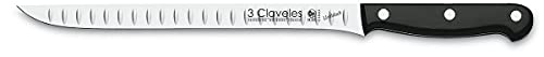3Claveles Uniblock - Cuchillo alveolado jamonero de 24 cm, 9,5 pulgadas