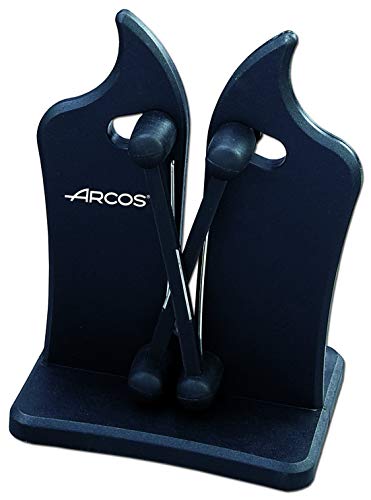 Arcos Professional Knife Sharpener. Premium Knife Sharpener. Effortlessly Sharpen and Safely Handle Your Knives. Made of ABS. Black Color. Keep Your Knives Razor-Sharp with Ease