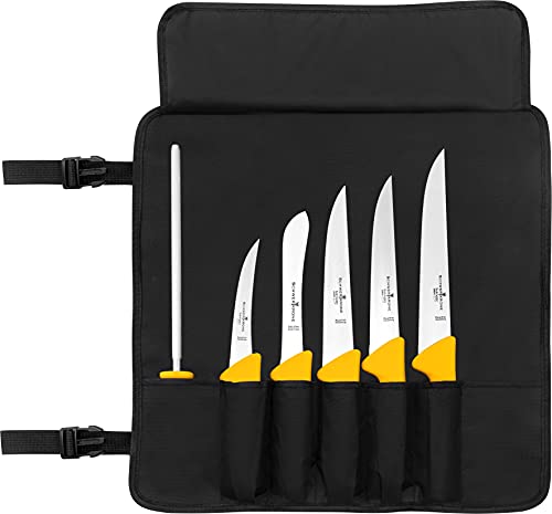 Schwertkrone Estuche enrollable para cuchillos de carnicero con 6 ranuras, bolsa de almacenamiento para cuchillos, herramientas de cocina, equipo de cocina y accesorios, color negro